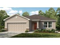 Charming one-story home with a well-maintained lawn and attached two-car garage at 4917 Bluebell Ct, Lake Hamilton, FL 33851