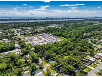 An aerial view of the lot featuring mature trees and convenient access to surrounding amenities at 370 Hand Ave, Ormond Beach, FL 32174