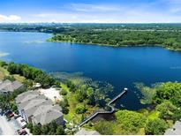 Expansive aerial view of a scenic lake community with lush greenery at 3446 Soho St # 108, Orlando, FL 32835