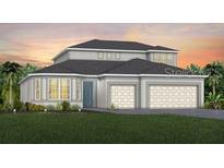 This is a gorgeous two-story home with a large front yard and an attached two-car garage at 5242 Handsome Hills Dr, Mount Dora, FL 32757