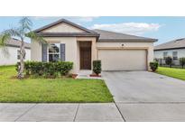 Charming single-story home featuring a well-manicured lawn and attached two-car garage at 3093 Neverland Dr, New Smyrna Beach, FL 32168