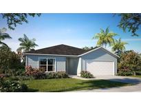 Charming single-story home with a two-car garage, complemented by a well-manicured lawn and lush landscaping at 21 Locust Ter, Ocala, FL 34472