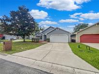 Charming single-story home featuring a well-maintained lawn, mature tree, and a two-car garage at 101 Whitley Bay Ln, Longwood, FL 32779