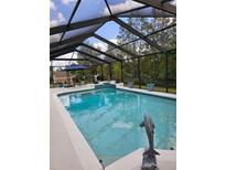 Relaxing screened-in pool with beautiful blue water and outdoor seating area, perfect for entertaining guests at 10411 Sw 52Nd Ct, Ocala, FL 34476