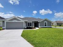 Charming one-story home featuring a well-manicured lawn and attached two car garage at 5892 Sw 82Nd Ln, Ocala, FL 34476