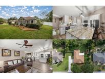 This home features a mix of kitchen, front exterior, aerial, and living room interior elements at 10291 Se 42Nd Ter, Belleview, FL 34420
