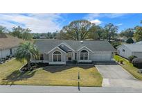 Charming home with a well-maintained lawn, complemented by a picturesque palm tree in a tranquil neighborhood setting at 8822 Sw 108Th St, Ocala, FL 34481