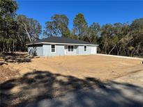 Newly constructed home with gray exterior, driveway, and landscaping at 14 Locust Pass Run, Ocala, FL 34472