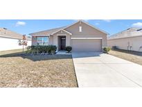 Single-story home with a two-car garage and well-manicured lawn at 27 Hickory Course Ln, Ocala, FL 34472