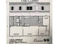 3-bedroom, 2-bath manufactured home floor plan, approx 1352 sq ft at 9160 Sw 31St Avenue Rd, Ocala, FL 34476