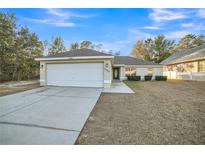 One-story house with attached garage and a well-maintained lawn at 16360 Se 88Th Ct, Summerfield, FL 34491