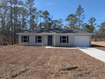 Newly constructed home with a gray exterior and a driveway at 316 Nw Narcissus Rd, Dunnellon, FL 34431