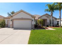 Charming single Gathering home with attached two car garage, manicured lawn, and mature landscaping at 13544 Se 89Th Terrace Rd, Summerfield, FL 34491