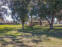 Beautiful front yard view with mature trees and well-maintained landscaping at 10376 Se 43Rd Ct, Belleview, FL 34420