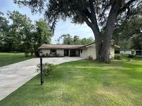 Charming single-story home featuring a large front yard, a spacious driveway, and mature trees offering ample shade at 1008 Se 26Th St, Ocala, FL 34471
