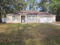 Charming single-story home with a two-car garage and a well-maintained front lawn at 6699 Nw 61St St, Ocala, FL 34482