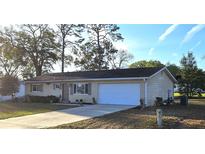 Charming single-story home with a well-maintained lawn and a two-car garage and mature landscaping at 8516 Sw 105Th Pl, Ocala, FL 34481