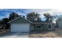 Charming single Gathering home with an attached garage, and a freshly landscaped yard with blue skies at Tbd Malauka Rd, Ocklawaha, FL 32179