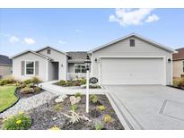 Charming single-story home with a well-manicured lawn and an attached two-car garage at 3472 Jaguar Ct, The Villages, FL 32163