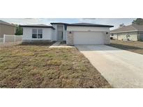 Charming single-story home featuring stone accents, a two-car garage, and a well-manicured lawn at 3628 Sw 133Rd Loop, Ocala, FL 34473