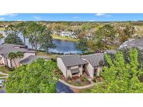 Scenic lake view property featuring well-maintained landscaping, mature trees, and a community overlooking the water at 615 Midway Dr # B, Ocala, FL 34472