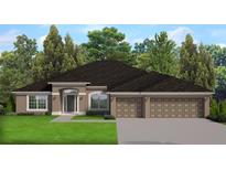 Charming single-story home with a well-manicured lawn and a three-car garage at 8344 Sw 57Th Ct, Ocala, FL 34476