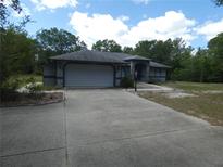 Charming single-story home with a large driveway and well-maintained landscaping at 20364 Sw 86Th Loop, Dunnellon, FL 34431