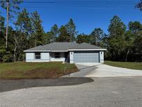 Charming single-story home featuring a well-manicured lawn and an attached two-car garage at 952 Sw Willow Rd Ext, Dunnellon, FL 34431