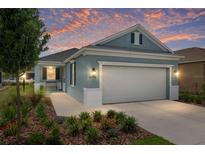 Charming single-story home featuring a two-car garage, lovely landscaping, and a covered entryway at 8798 Sw 79Th Pl, Ocala, FL 34481