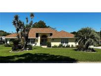 Charming yellow home with a well-manicured lawn and lush tropical landscaping at 14 Se 62Nd Ter, Ocala, FL 34471