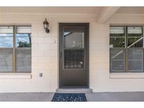 Inviting front door entrance with sidelight windows and exterior lantern lighting fixture at 2433 Ne 7Th St # 3, Ocala, FL 34470
