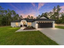 Charming single-story home boasts a two-car garage, landscaped yard, and a modern farmhouse design at 7483 Sw 121St Ter, Dunnellon, FL 34432