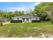 Charming single-story home with well-manicured front lawn and mature trees at 13102 Se 101St Ave, Belleview, FL 34420