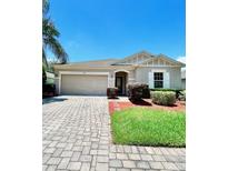 Charming single-story home featuring a paver driveway and well-maintained landscaping at 5009 Neptune Cir, Oxford, FL 34484