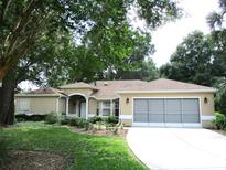 Lovely single story home with a well manicured lawn, mature trees and a two car garage at 14561 Sw 112Th Cir, Dunnellon, FL 34432