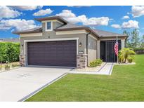 Charming single-story home featuring a two-car garage, manicured lawn, and beautiful landscaping at 9658 Sw 76Th Lane Rd, Ocala, FL 34481
