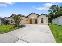 Beautiful single-story home with a well-manicured lawn and a spacious driveway at 6235 Sw 95Th Pl, Ocala, FL 34476