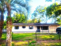 Charming single-story home with a well-maintained lawn and a black chain-link fence at 3740 Ne 5Th St, Ocala, FL 34470