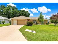 Charming single-story home featuring a well-manicured lawn and a two-car garage at 8732 Sw 60Th Cir, Ocala, FL 34476