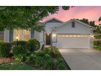 Charming home with a two-car garage, manicured landscaping, and a welcoming front entrance at 9805 Sw 95Th Loop, Ocala, FL 34481