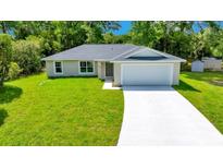 Charming single-story home featuring a well-manicured lawn and a two car garage at 10675 Sw 69Th Ter, Ocala, FL 34476