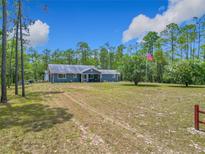 Charming single-story home with a spacious front yard and American flag displayed at 4258 Sw Zinnia Ct, Dunnellon, FL 34431