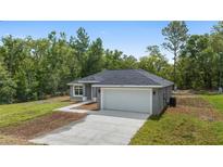 Charming single-story home boasts a two-car garage and simple landscaping at 2297 Sw 143 Ct, Ocala, FL 34481