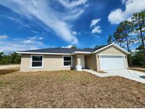 Charming single-story home featuring a one car garage and a well-manicured lawn at 1780 Winding Hills Rd, Dunnellon, FL 34431