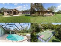 This unique property offers luxury living and amenities with pool, sports court, and separate guest house at 10835 Se Highway 464C, Ocklawaha, FL 32179