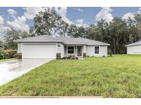 Charming single-story home with a well-maintained lawn, attached two-car garage, and welcoming front entrance at 8937 Se Highway 42, Summerfield, FL 34491
