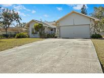 House exterior showcasing a large driveway and well-maintained lawn at 1406 Chamberlain Loop, Lake Wales, FL 33853