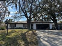 Charming single-story home featuring a well-maintained front yard and mature trees at 229 Durrell Rd, Winter Haven, FL 33884