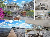 Real estate collage showcasing the home's exterior, interior, and waterfront views at 3943 Chambers St, Lake Wales, FL 33898