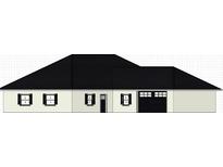 Traditional home showcasing a black roof, neutral siding, and a coordinated garage door and shutters at 2220 2Nd St, Mulberry, FL 33860